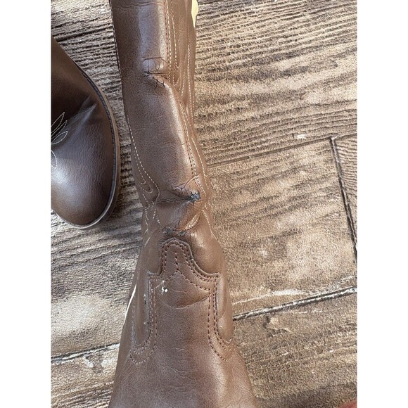 Vintage Candies Cowboy Boots Brown Embroidery Daisy Flowers Sz 9 Cute Y2K - Picture 3 of 7